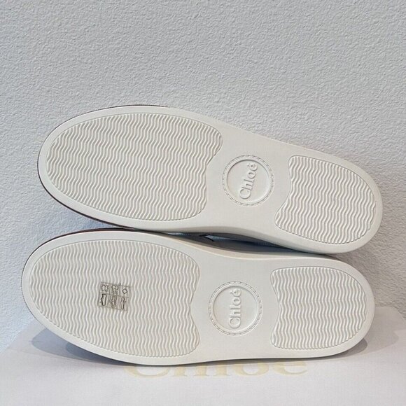 NIB CHLOE Lauren Logo Scallop Leather Low Top Nama Woody Telma Laces Sneakers 39 - Picture 11 of 12